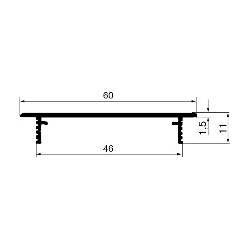 Hoju Lüftungsgitter Alu Längslochung Außenmaß: 60x800mm,  schw.-br. elox. C4