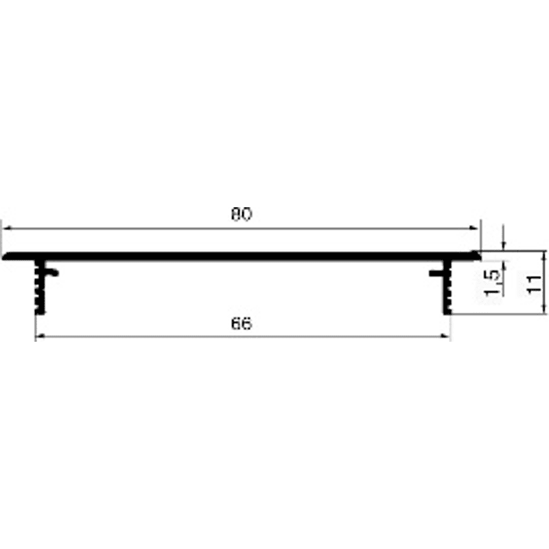 Lüftungsgitter Alu Längslochung Außenmaß: 80x400mm, Edelst. E