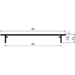 Hoju Alu Lüftungsgitter 80x800mm, Lochung 40x7, 5mm, F1 eloxiert