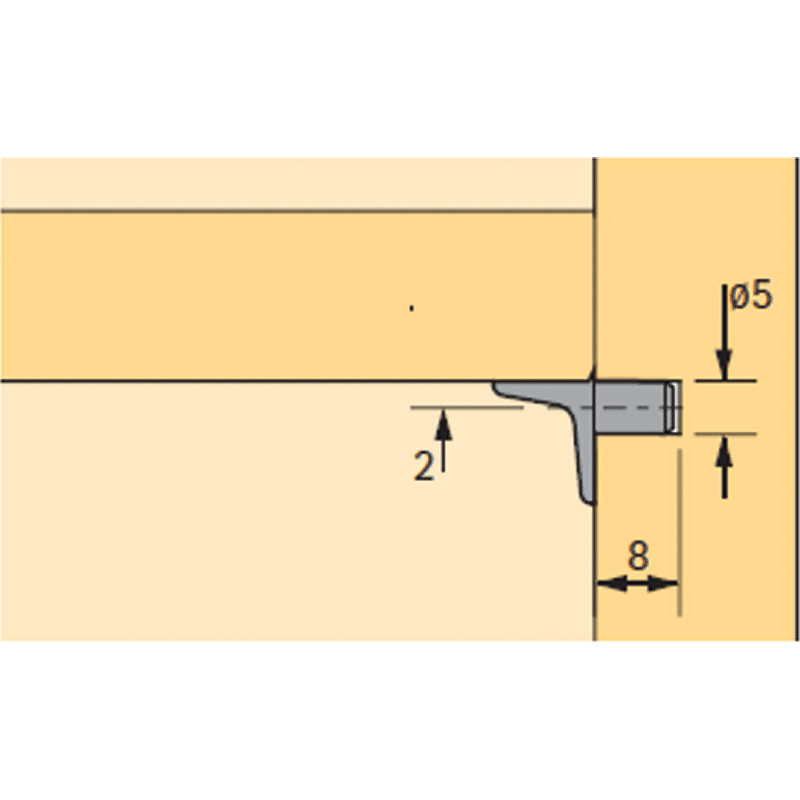 Bodenträger Universal D 5mm,  Zinkdruckguss vernickelt