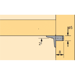 Bodenträger Universal D 5mm,  Zinkdruckguss vernickelt