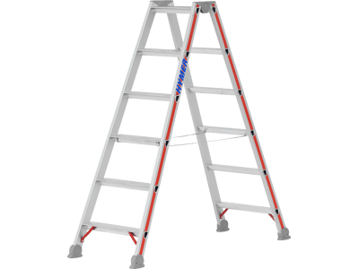 Hymer Stufenstehleiter Alu 2x6 Stufen