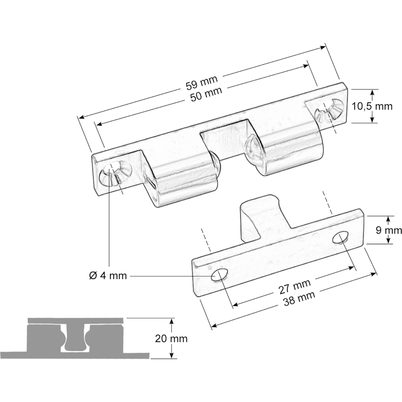 IDEAL KUGELSCHNÄPP.GR. 1 41 X 8 MESSING