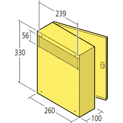 INNENBRIEFKASTEN 260X330X100 RAL9007