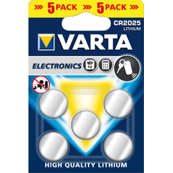 Varta Electronics Knopfzelle CR2025 5er Blister