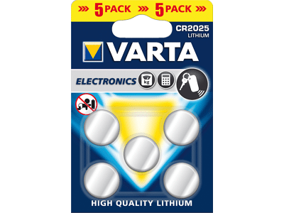 Varta Electronics Knopfzelle CR2025 5er Blister