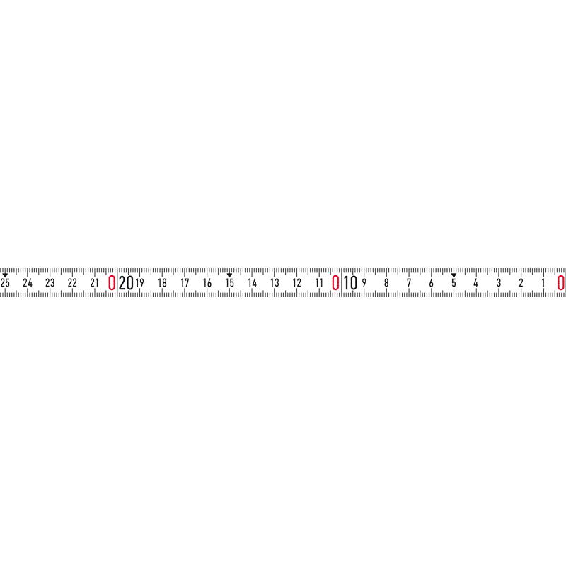 BMI Bandmaß 10 Mtr. weißlackiert, rechts nach links, selbstk