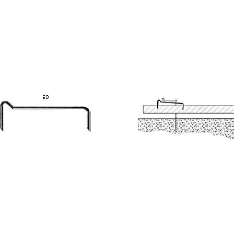 Fensterstreichdrähte 53 mm gekröpft, gelb verzinkt