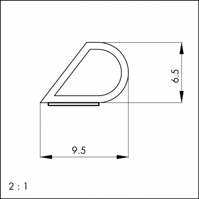 Türdichtung schwarz - 17 x 20 mm - UC30784 