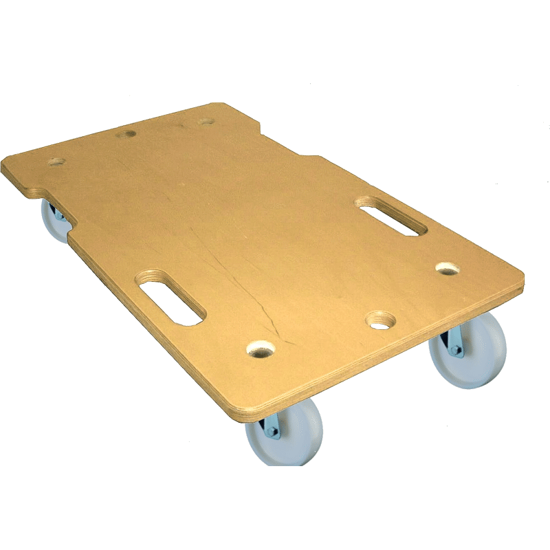 Allzweckroller mit Poly-Rad und Griffmulde, Holzoberfläche l