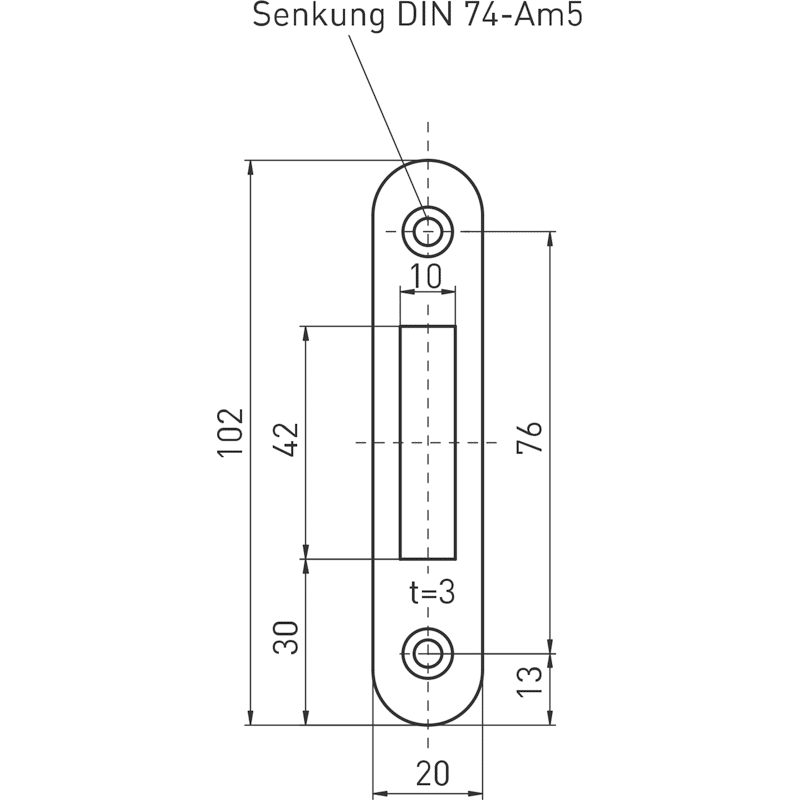 NIRO SCHLIESSBLECH 8337 F. RIEGELSCHLOS 102x20x3 mm