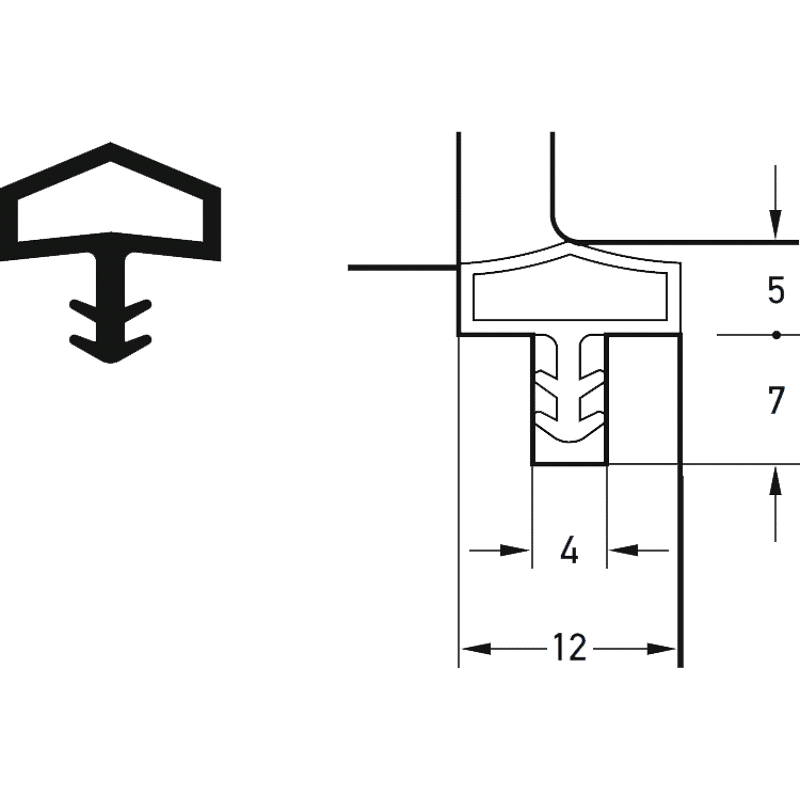 Zimmertürdichtung Typ M680