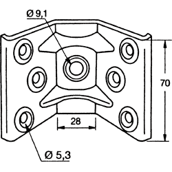 Tischverbinder,  Stahl verzinkt