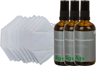 Vorteilspaket 20x Einweghalbmaske + 3x Händedesinfektion 100 ml