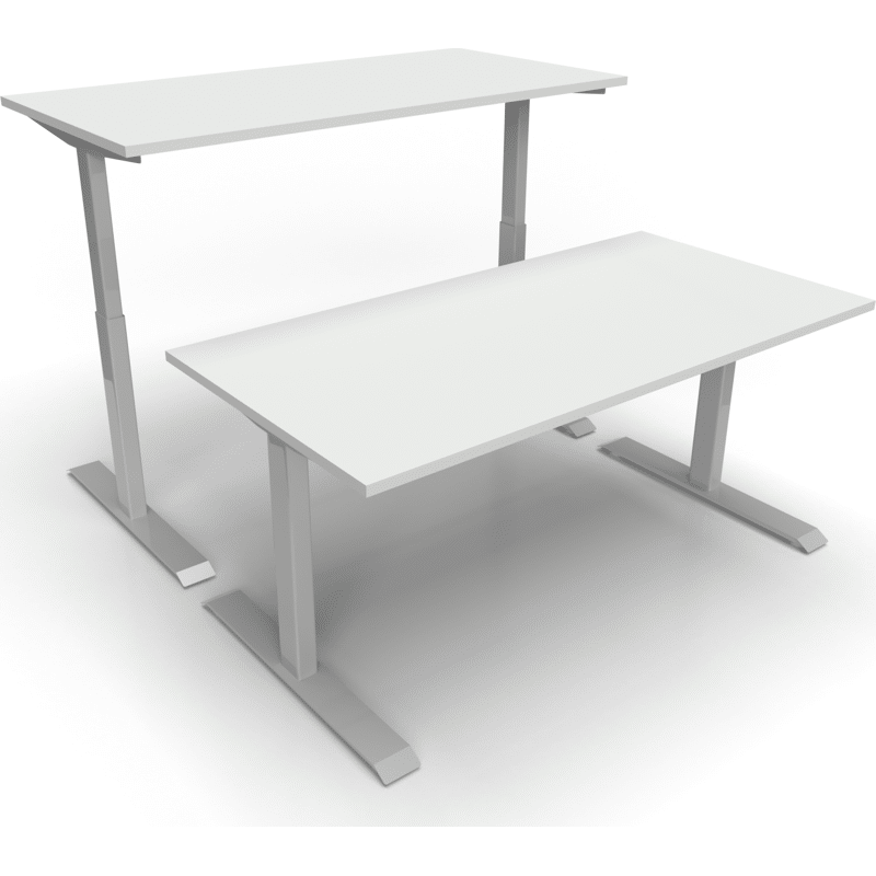 Elektrisches Tischgestell silber 2-Stufig H695-1145