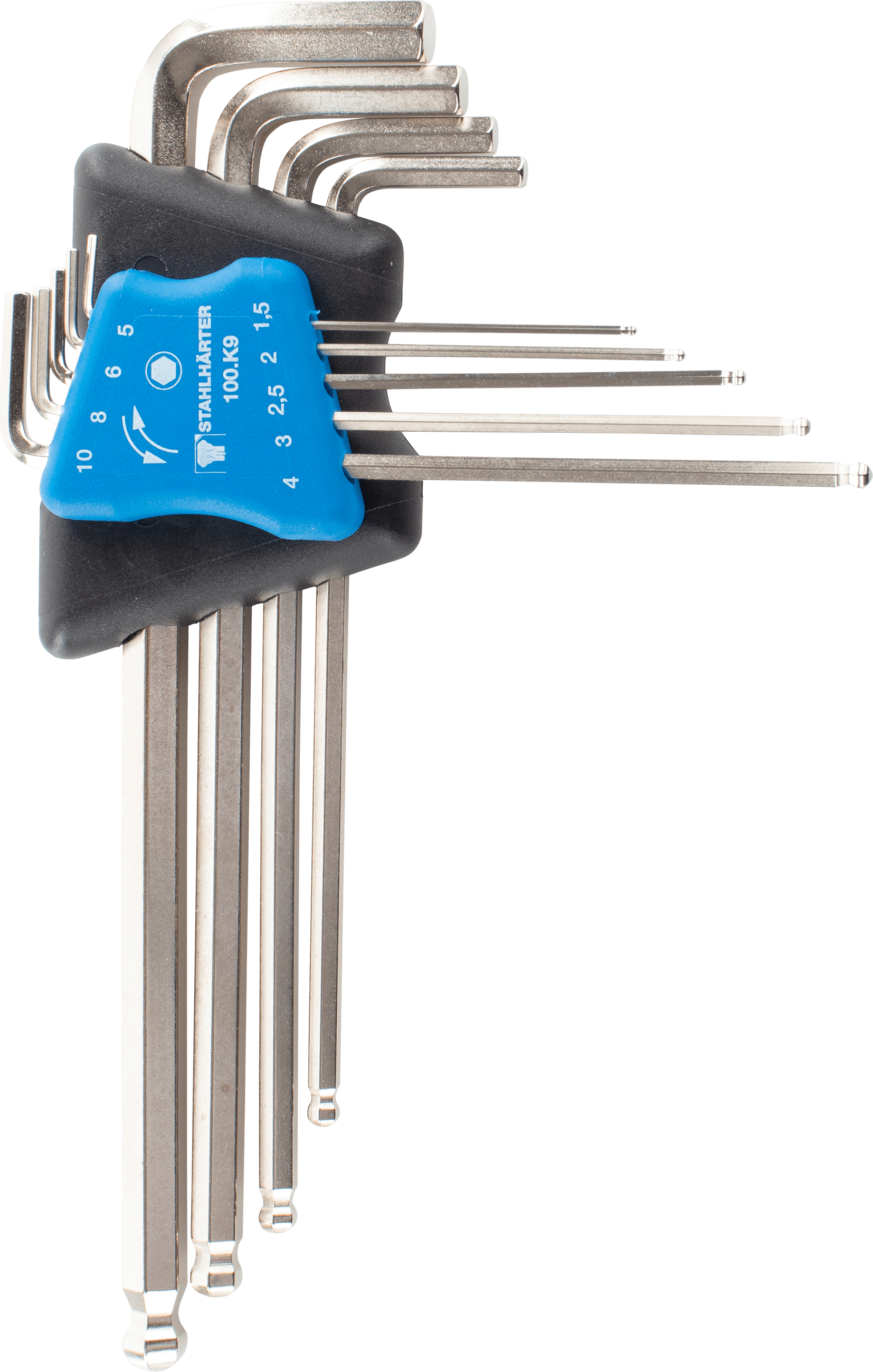 Powerbuilt SAE Sechskantschlüssel-Set – 9-teilig, Kugelkopf, Lange Arme, Blau