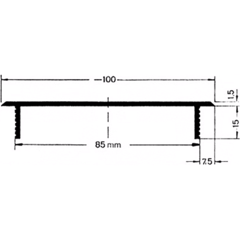 Lüftungsblech aus Aluminium - Höhe 100 mm