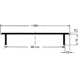 Lüftungsblech aus Aluminium - Höhe 100 mm