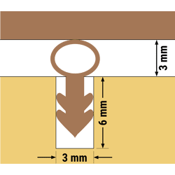Silikon-Einfräsdichtung SK414 braun 104/4 mm, 100 m