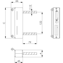 Schließkasten verzinkt Nr. 147 30 mm