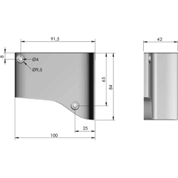 Abdeckkappe für LIBRA H7 groß grau links