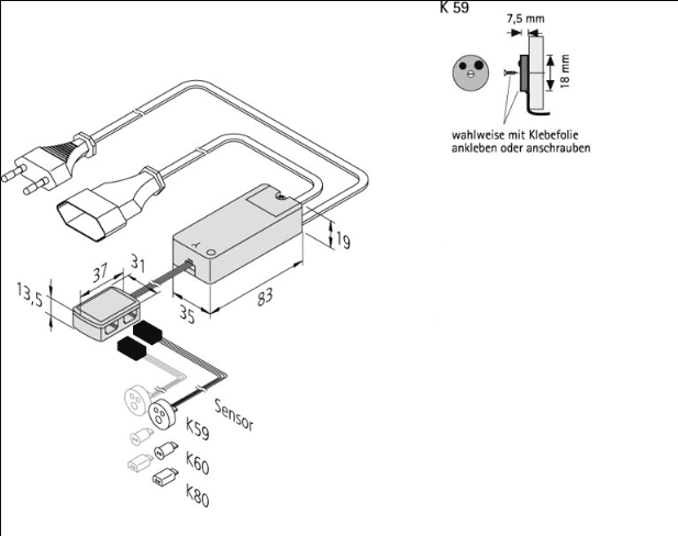 Schalter IR-DS2 mit 2 Sensoren K 59