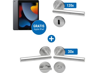 Rosettengarnituren-Set Paket XL Linie 50 Edelstahl inkl. iPad