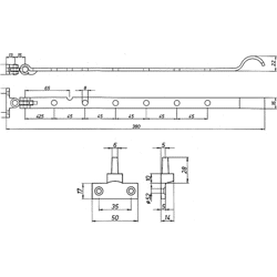 DENI Fensterfeststeller 4613, ohne Winkelstift, galvanisch v