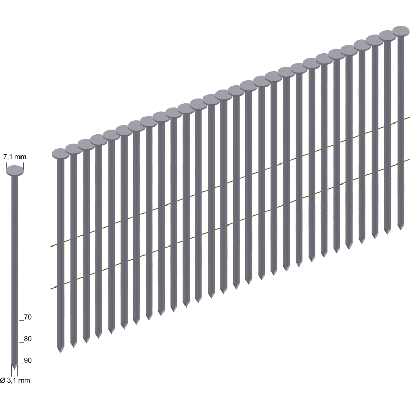Coilnägel CNW31/90BK blank (PK= 3.600 Stück)