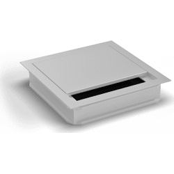 BMB Beschläge EXIT G14S Kabeldurchlass mit Klappd. schw. Bürstend.,  120x120x25mm Alu elox.