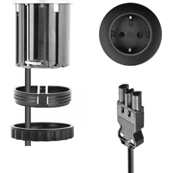 BMB Beschläge EXIT Spot mini Kabeldurchführung Ø54mm,  Modell DE,  schwarz
