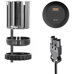 BMB Beschläge USB-A/USB-C Element für EXIT Spot mini Ø54mm,  schwarz
