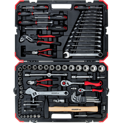 Werkzeugsatz 1/4"+1/2", 100 tlg. Handwerkzeug im Gedore-Red Koffer