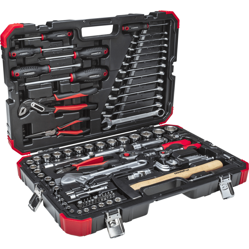 Werkzeugsatz 1/4"+1/2", 100 tlg. Handwerkzeug im Gedore-Red Koffer