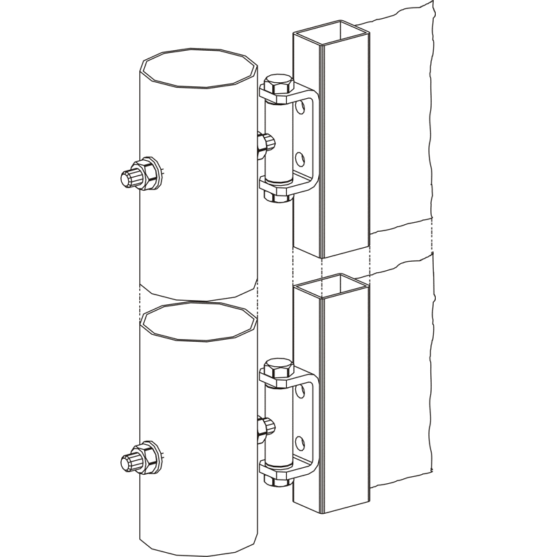 Zauntorband verstellbar, Stahl verzinkt Gewinde M10x100,  Bandlasche 30x6 mm