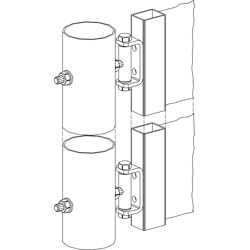 Zauntorband verstellbar, Stahl verzinkt Gewinde M10x100,  Bandlasche 30x6 mm