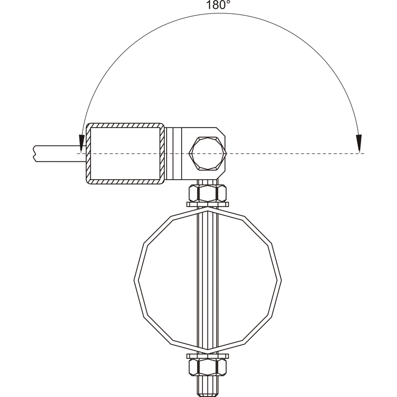Zauntorband verstellbar, Stahl verzinkt Gewinde M10x100,  Bandlasche 30x6 mm