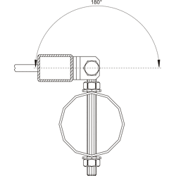 Zauntorband verstellbar, Stahl verzinkt Gewinde M10x100,  Bandlasche 30x6 mm