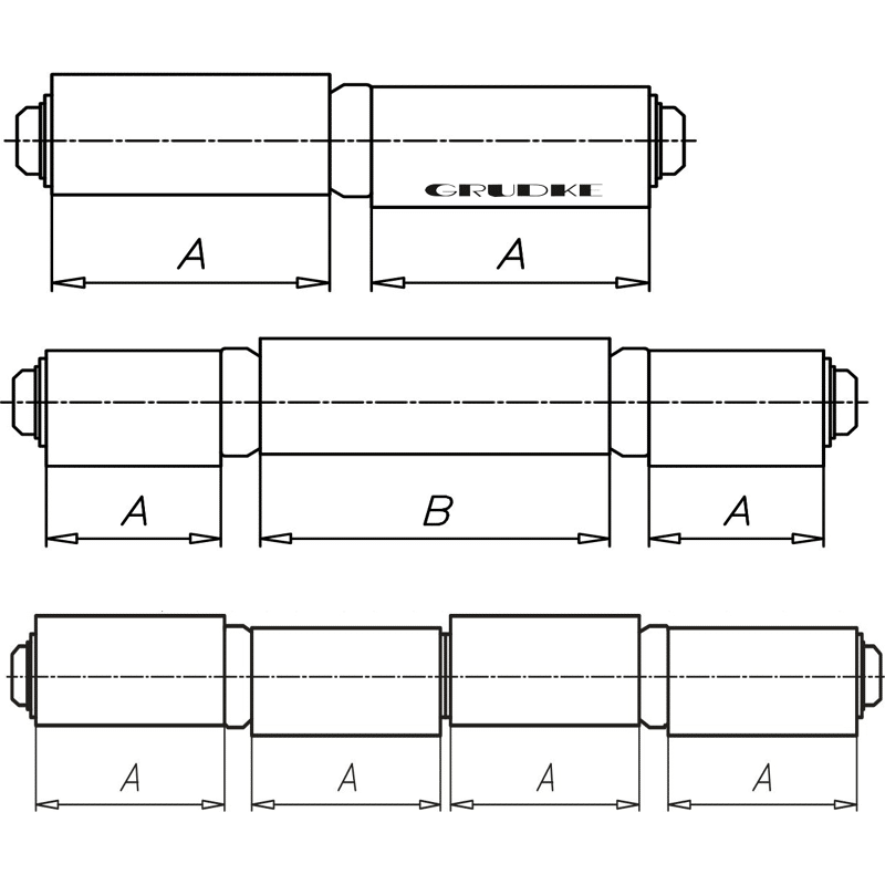 Anschweissband schwer, kugelgelagert Niro Laschen 2-teilig, Bandhöhe 144 mm