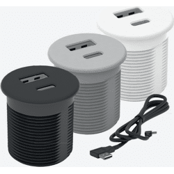 BMB Beschläge BMB USB-A+C Einbausteckdose schwarz