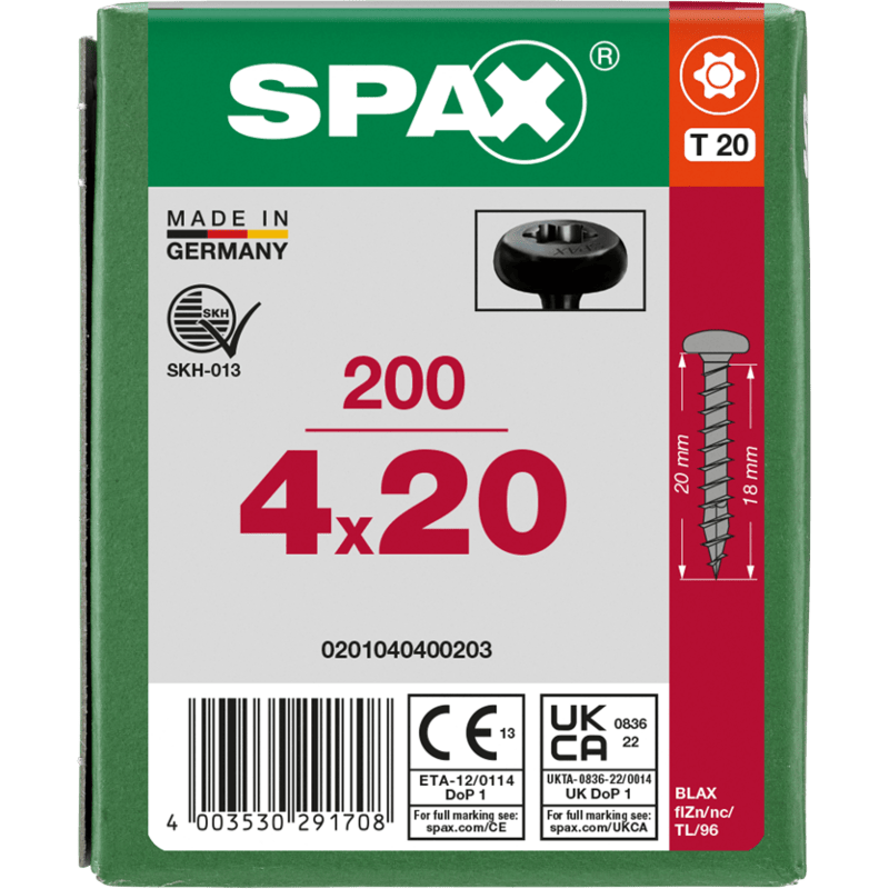 Halbrundkopf T-Star Plus VG T20 4x20 BLAX