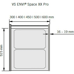 Wäschetrennsystem, WASH-Space XX Pro, 500er, 2x 35 l, lavagrau