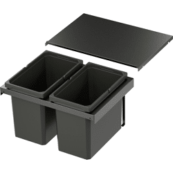 Vauth Sagel Abfalltrennsystem,  ENVI-FLEX,  600er/H326,   2x22 l,  lavagrau