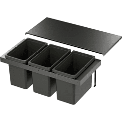 Vauth Sagel Abfalltrennsystem,  ENVI-FLEX,  900er/H326,  3x22 l,  lavagrau
