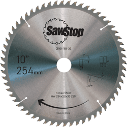 SawStop STANDARD Sägeblatt 254x3, 0/2, 0x30, WZ60