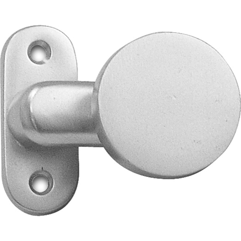 Knopf rund fix, gekröpft auf Ovalrosette, Aluminium F1