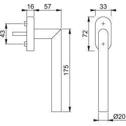 PSK-Griff Modell Amsterdam E0400Z/US956 F69 Edelstahl matt