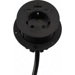 BMB Beschläge EXIT Spot A2C Multifunktionssteckdosen-SET Ø60mm,  schwarz