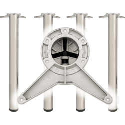 BMB Beschläge TALEG V Tischbein-Set Edelstahloptik 60 mm Höhe 870 mm