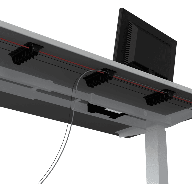CATCHIT Up Kunststoff Kabelklemme mit 6 Kabelführungs-Modulen 155x65x42mm, grau